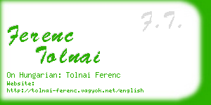 ferenc tolnai business card